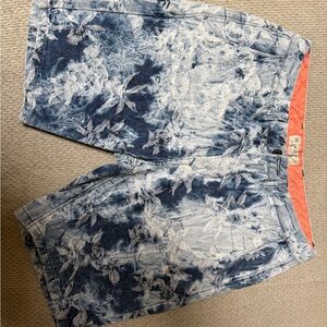 Scotch & Soda Floral Print Shorts Size W30 Blue Patterned Summer Shorts